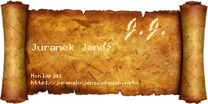 Juranek Jenő névjegykártya